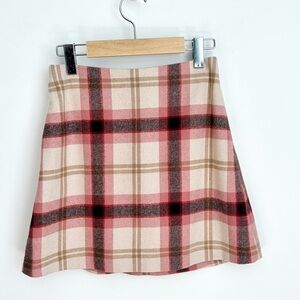Wilfred Aritzia Wool Cashmere Plaid Mini Skirt - Size 4